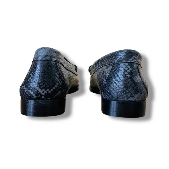 Bass Weejuns Womens Whitney Penny Loafer Sz 8 Gray Black Snake Embossed Leather - Picture 5 of 7